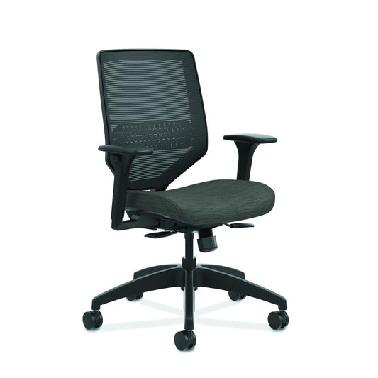 HON Solve Mid-Back Task Chair with Mesh Back and Adjustable Lumbar Support, in Ink (HSLVTMMKD)