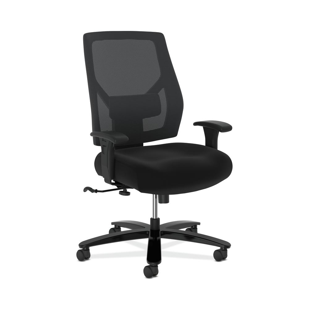 HON Crio High-Back Big and Tall Chair - Fabric Mesh Back Computer Chair for Office Desk, Black (HVL581)