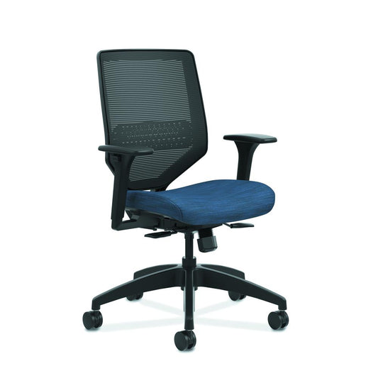 HON Solve Mid-Back Task Chair with Mesh Back and Adjustable Lumbar Support, in Midnight (HSLVTMMKD)