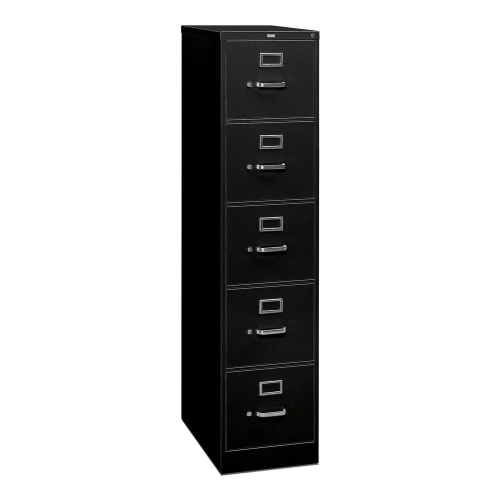 HON 5 Drawer Filing Cabinet - 310 Series Full-Suspension Legal File Cabinet, 26-1/2-Inch Drawers, Black (315CPP)