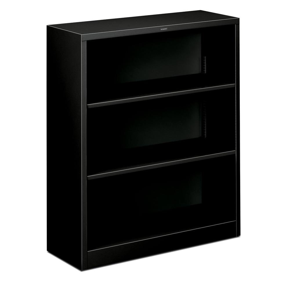 HON Metal Bookcase - Bookcase with Three Shelves, 34-1/2w x 12-5/8d x 41h, Black (HS42ABCP)