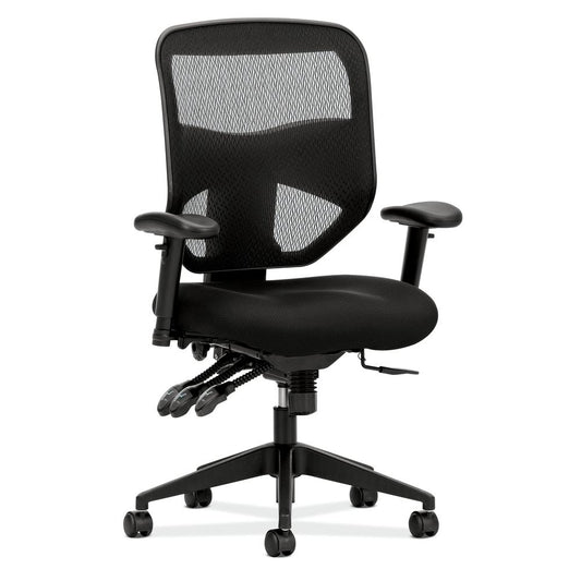 HVL532 Mesh High-Back Task Chair | Asynchronous Control, Seat Glide | 2-Way Arms | Black Mesh