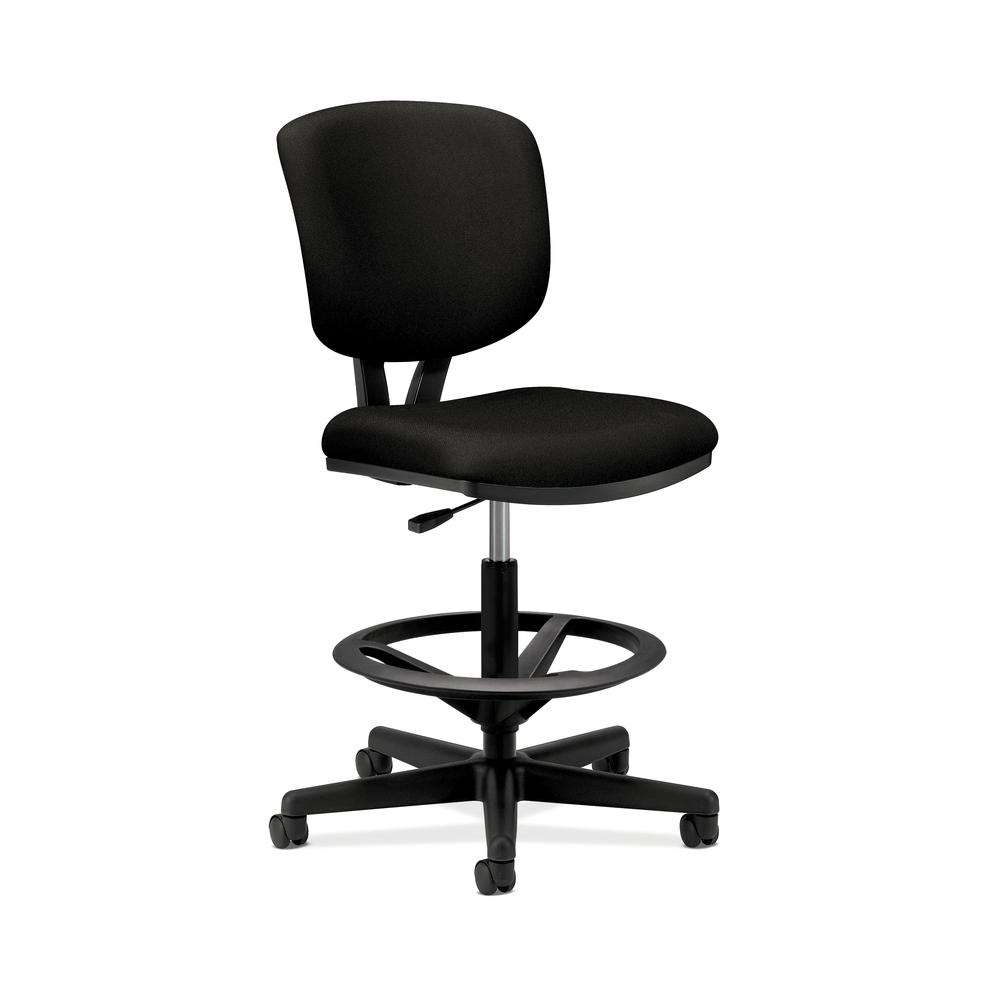 HON Volt Task Stool - Upholstered Office Stool, Black (H5705)