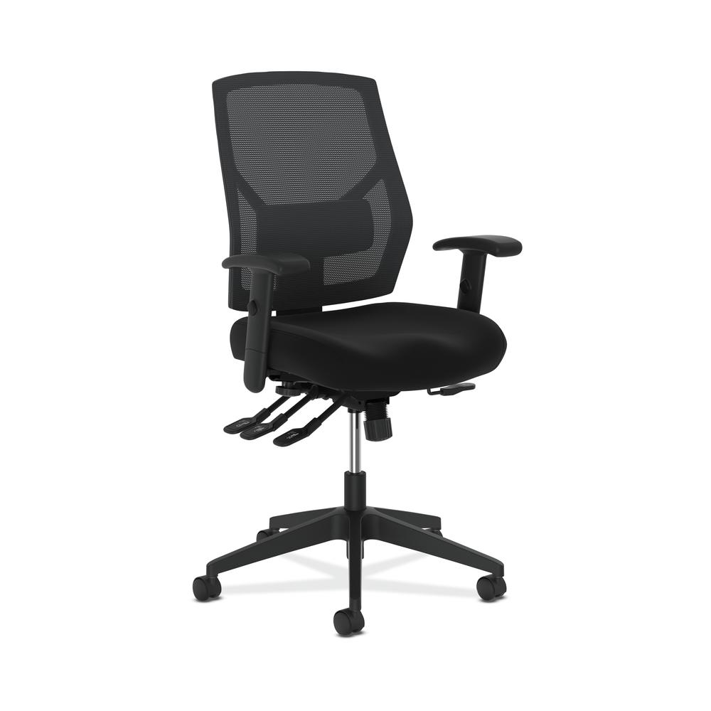 HON Crio High-Back Task Chair -Mesh Back Computer Chair with Asynchronous Control for Office Desk, Black (HVL582)