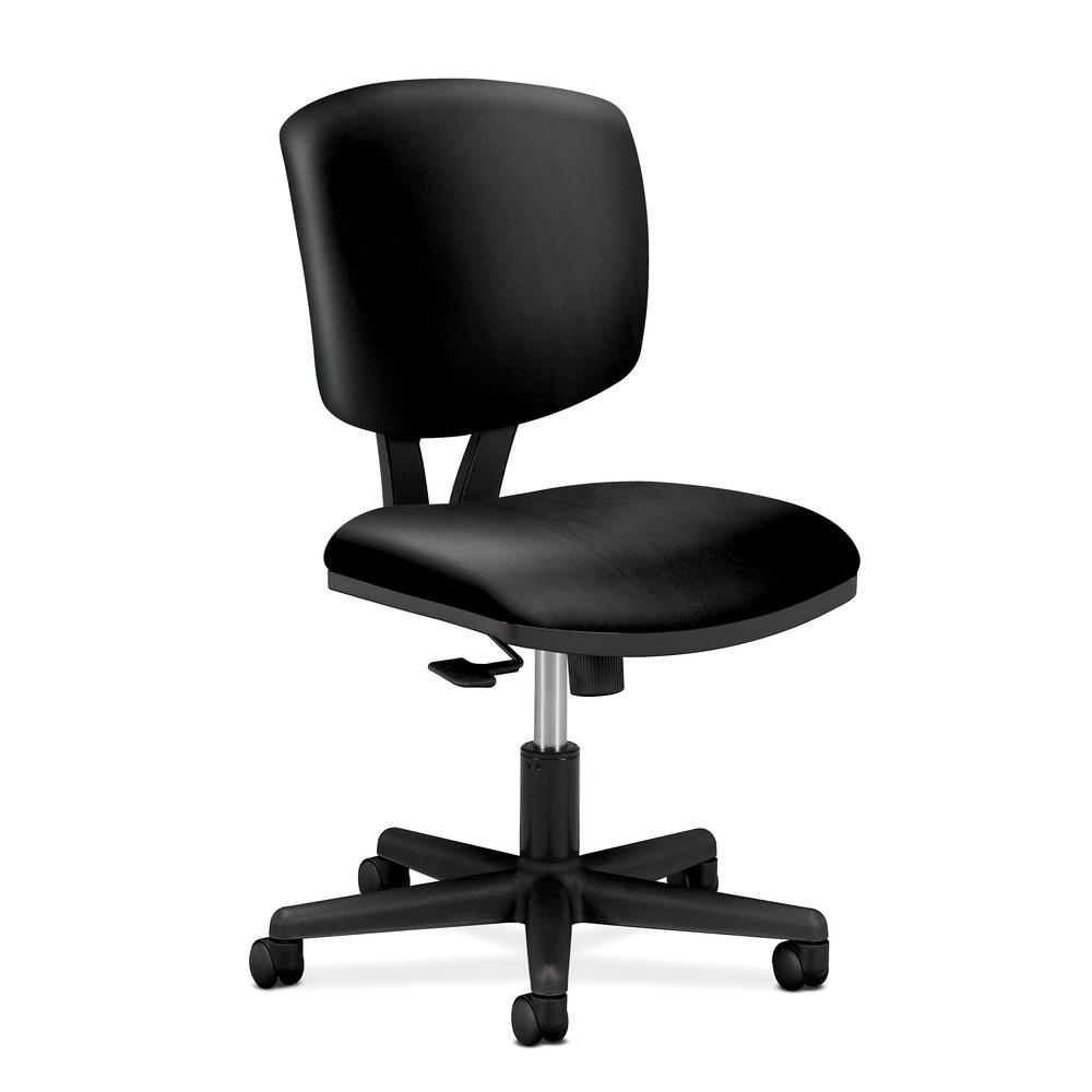 HON Volt Leather Task Chair - Computer Chair for Office Desk, Black (H5703)