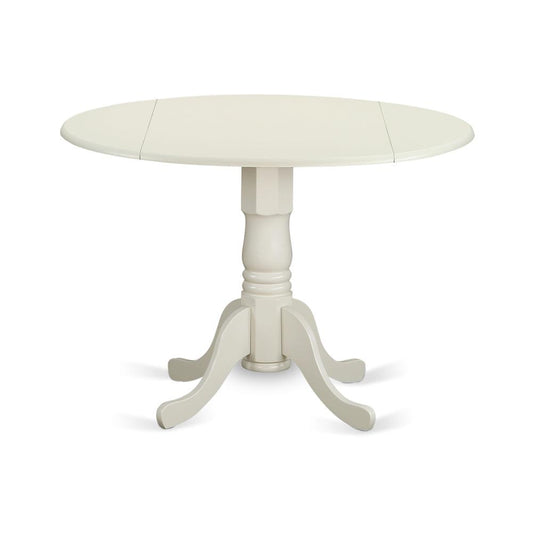 3 Piece Dining Set Consists of a Round Kitchen Table with Dropleaf