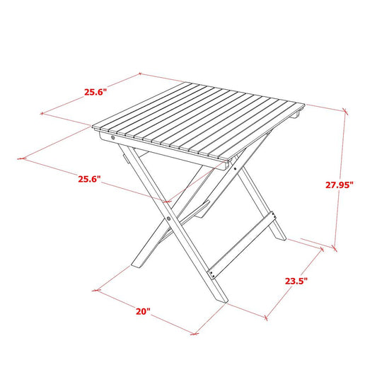 BSETQNA Selma Square Wooden Outdoor Table Made of Acacia Wood in Natural Oil finish