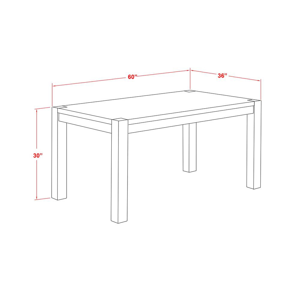 East West Furniture CN6-07-T  Beautiful Rectangular Table with Distressed Jacobean Color Table Top Surface and Asian Wood Dinette Table Wooden Legs - Distressed Jacobean Finish