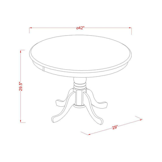 Hartland  Table  42"  diameter  Round    Table  -Linen  White  Finish