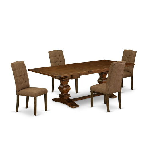 Table Top- Table Pedestal Parson Chairs, LAEL5-87-18