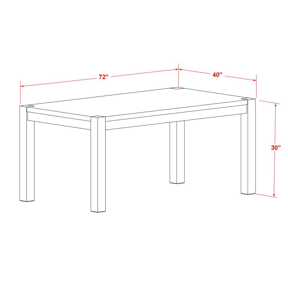 East West Furniture LM7-07-T  Amazing Rectangular Modern Dining Table with Distressed Jacobean Color Table Top Surface and Asian Wood Modern Rectangular Dining Table Wooden Legs - Distressed Jacobean