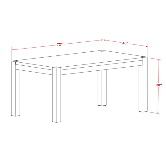 East West Furniture LM7-07-T  Amazing Rectangular Modern Dining Table with Distressed Jacobean Color Table Top Surface and Asian Wood Modern Rectangular Dining Table Wooden Legs - Distressed Jacobean