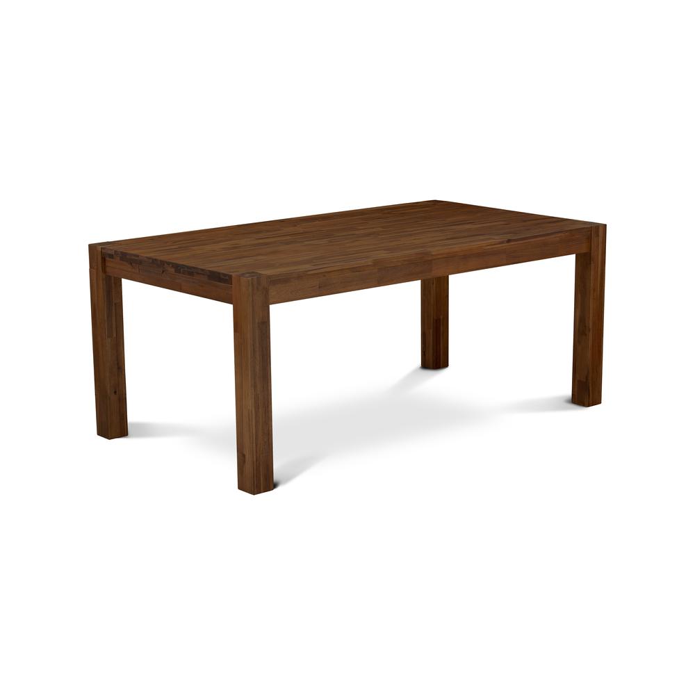 East West Furniture LM7-0N-T  Gorgeous Rectangular Small Dining Table with Antique Walnut Color Table Top Surface and Asian Wood Dinette Table Wooden Legs - Antique Walnut Finish