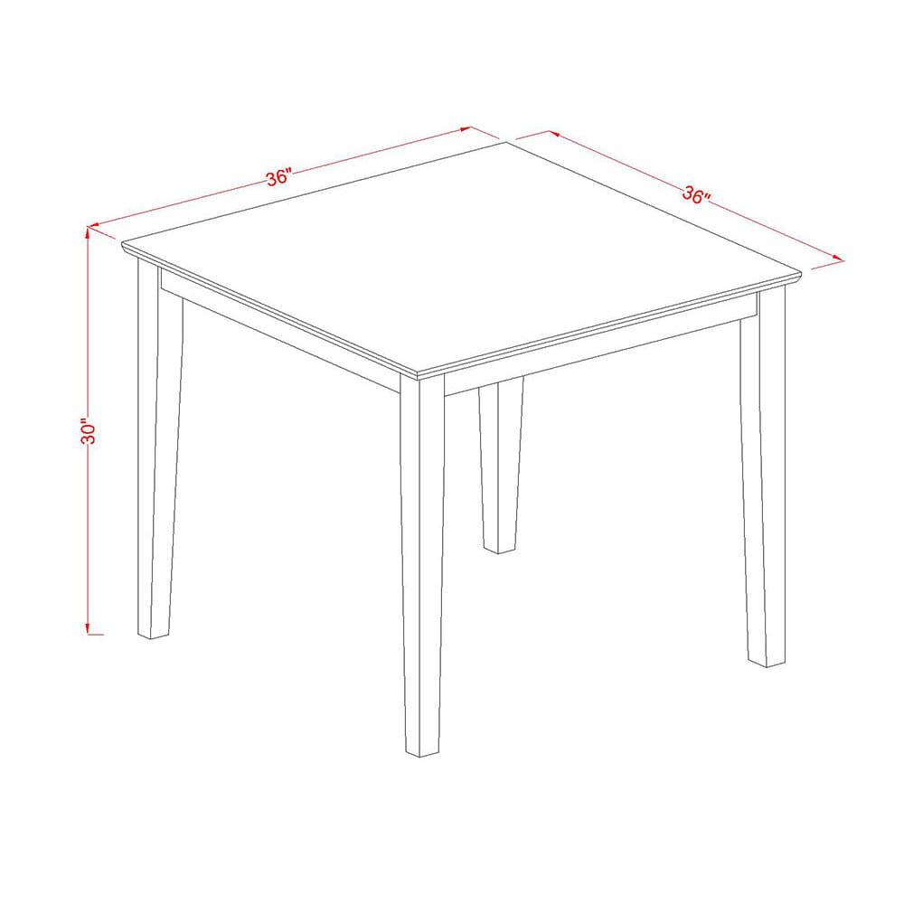 East West Furniture OXT-AWA-T  Beautiful Dinette Table with Natural Color Table Top Surface and Asian Wood Kitchen Table Wooden Legs - Natural Finish