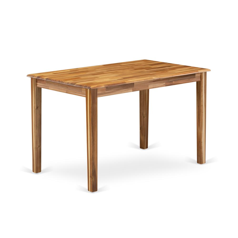 East West Furniture Wooden Dining Table - Natural Rectangular Table Top Surface and Asian Wood Dinner Table 4 Legs - Natural Finish