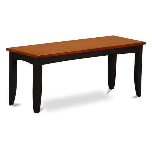 Parfait  Dining  Room  Bench  with  Wood  Seat  in  Black  and  Cherry  Finish