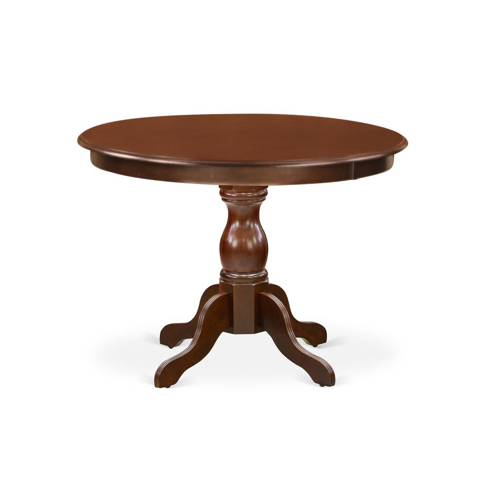 HBT-MAH-TP East West Furniture Gorgeous Dinette Table with Mahogany Color Table Top Surface and Asian Wood Dining Table Pedestal Legs - Mahogany Finish