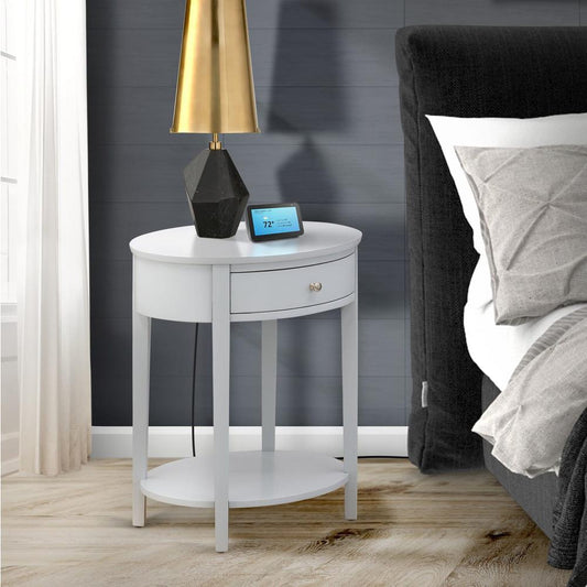 HI-14-ET Mid Century Nightstand with 1 Mid Century Modern Drawer, Stable and Sturdy Constructed - Urban Gray Finish