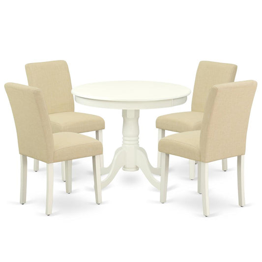 Dining Room Set Linen White, ANAB5-LWH-02