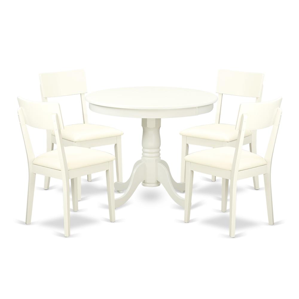 Dining Room Set Linen White, ANAD5-LWH-LC