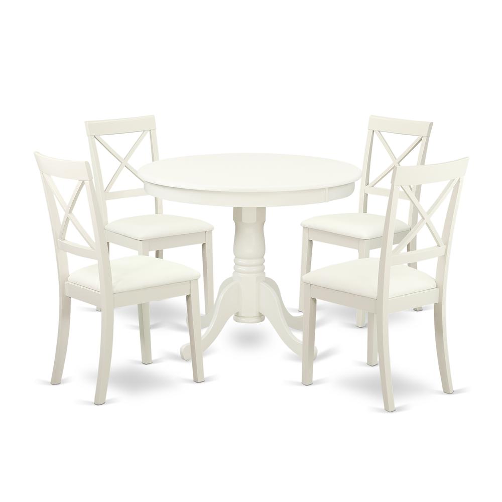 Dining Room Set Linen White, ANBO5-LWH-LC