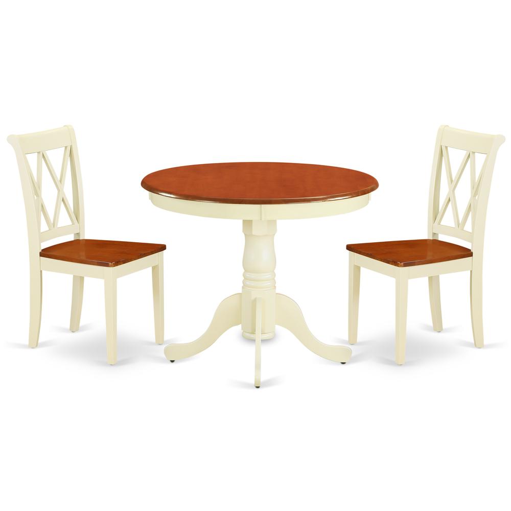 Dining Room Set Buttermilk & Cherry, ANCL3-BMK-W