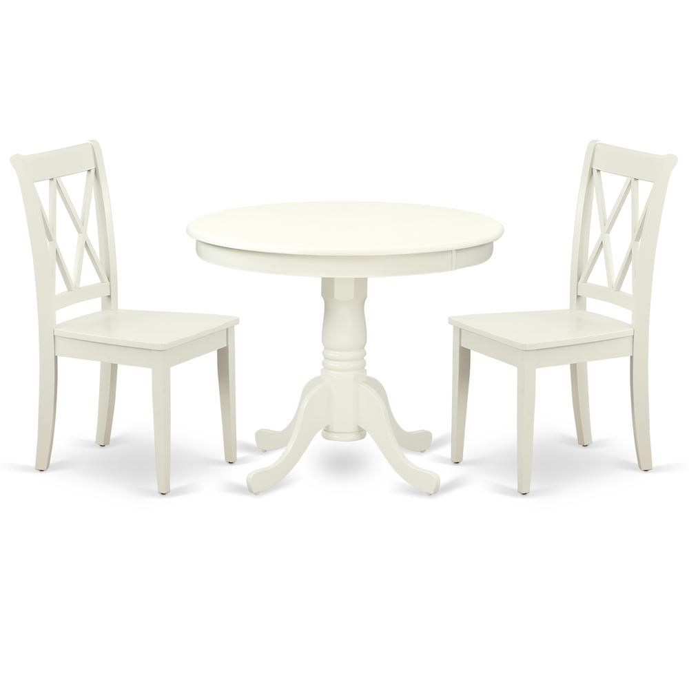 Dining Room Set Linen White, ANCL3-LWH-W