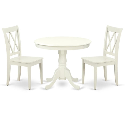 Dining Room Set Linen White, ANCL3-LWH-W