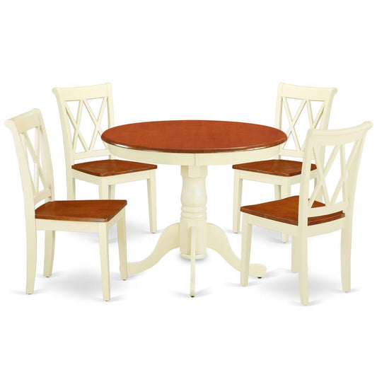 Dining Room Set Buttermilk & Cherry, ANCL5-BMK-W