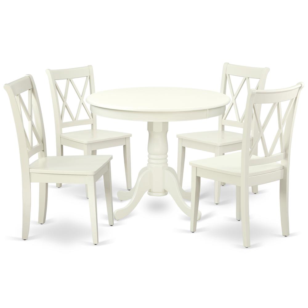 Dining Room Set Linen White, ANCL5-LWH-W