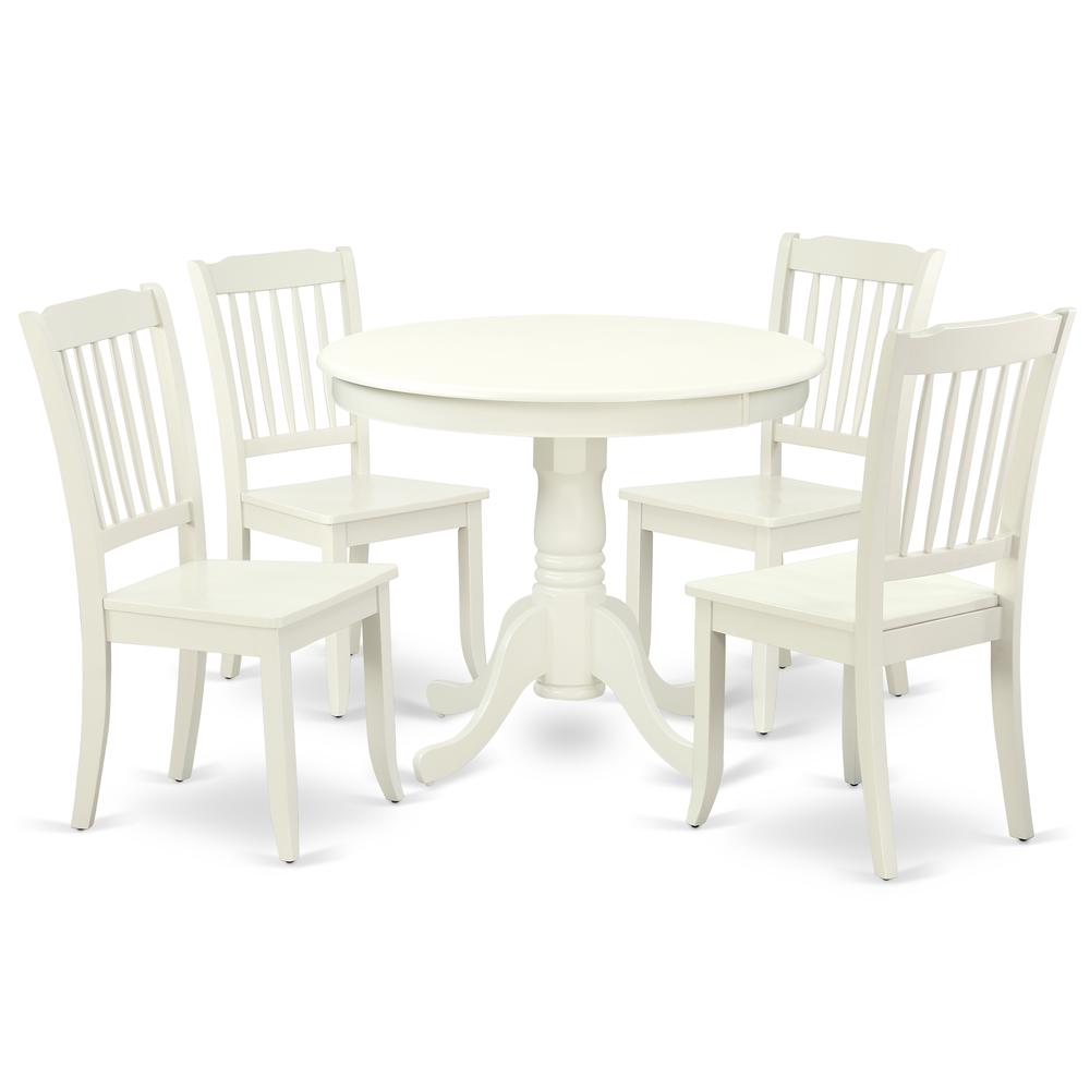 Dining Room Set Linen White, ANDA5-LWH-W