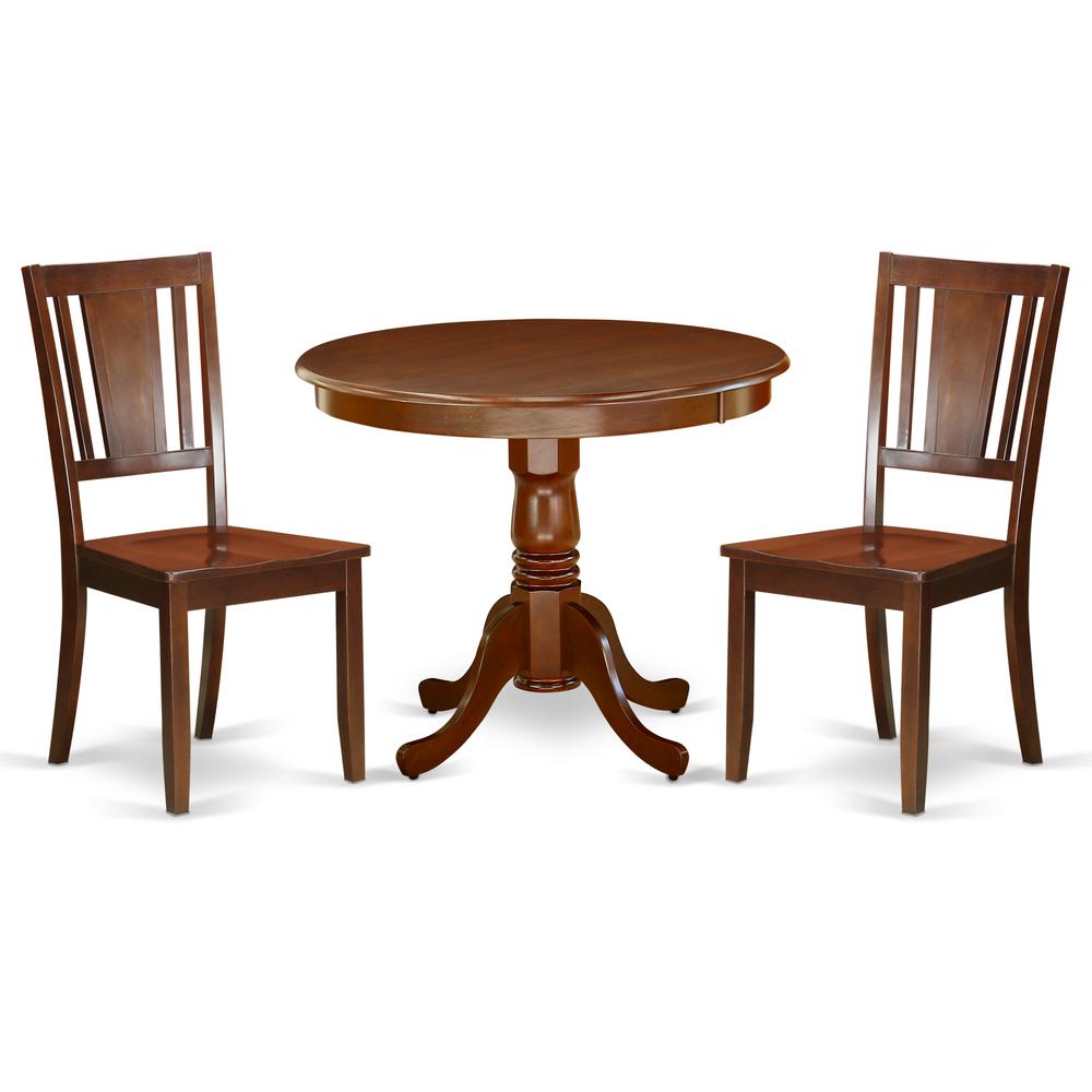 Dining Room Set Mahogany, ANDU3-MAH-W