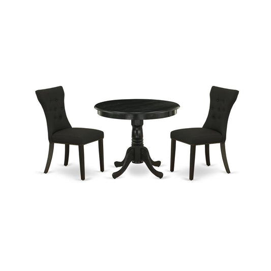 Dining Room Set Wirebrushed Black, ANGA3-ABK-24