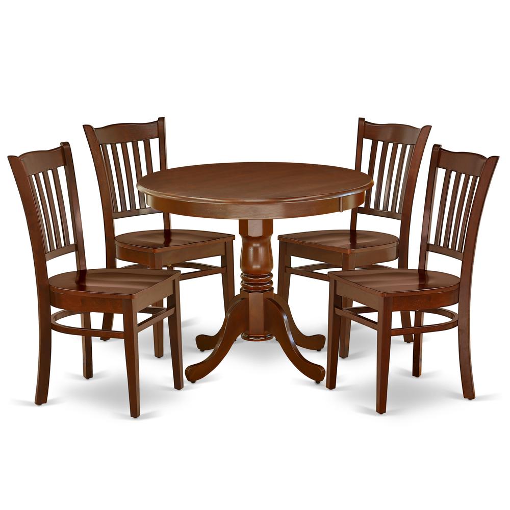 Dining Room Set Mahogany, ANGR5-MAH-W