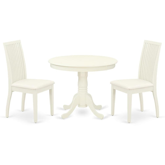 Dining Room Set Linen White, ANIP3-LWH-C