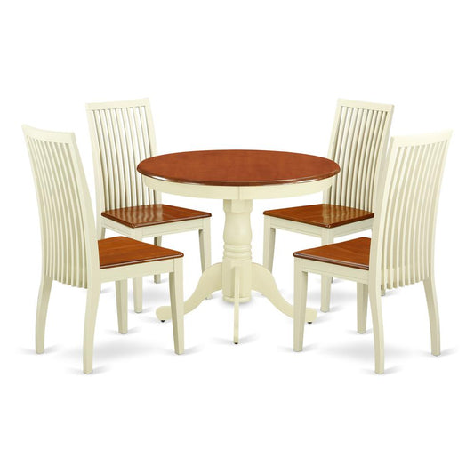 Dining Room Set Buttermilk & Cherry, ANIP5-BMK-W