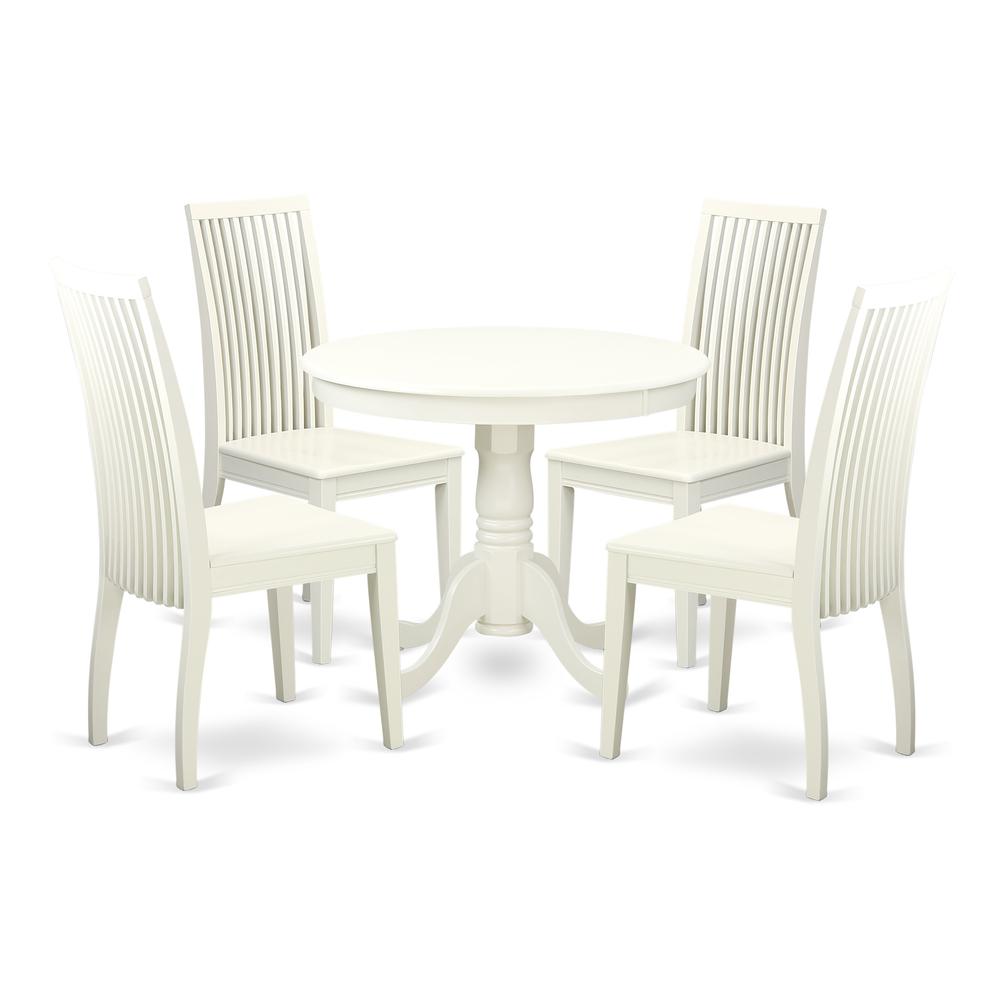 Dining Room Set Linen White, ANIP5-LWH-W