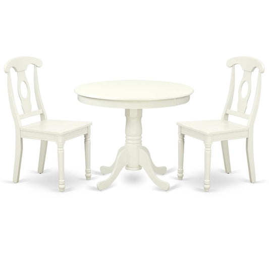 Dining Room Set Linen White, ANKE3-LWH-W