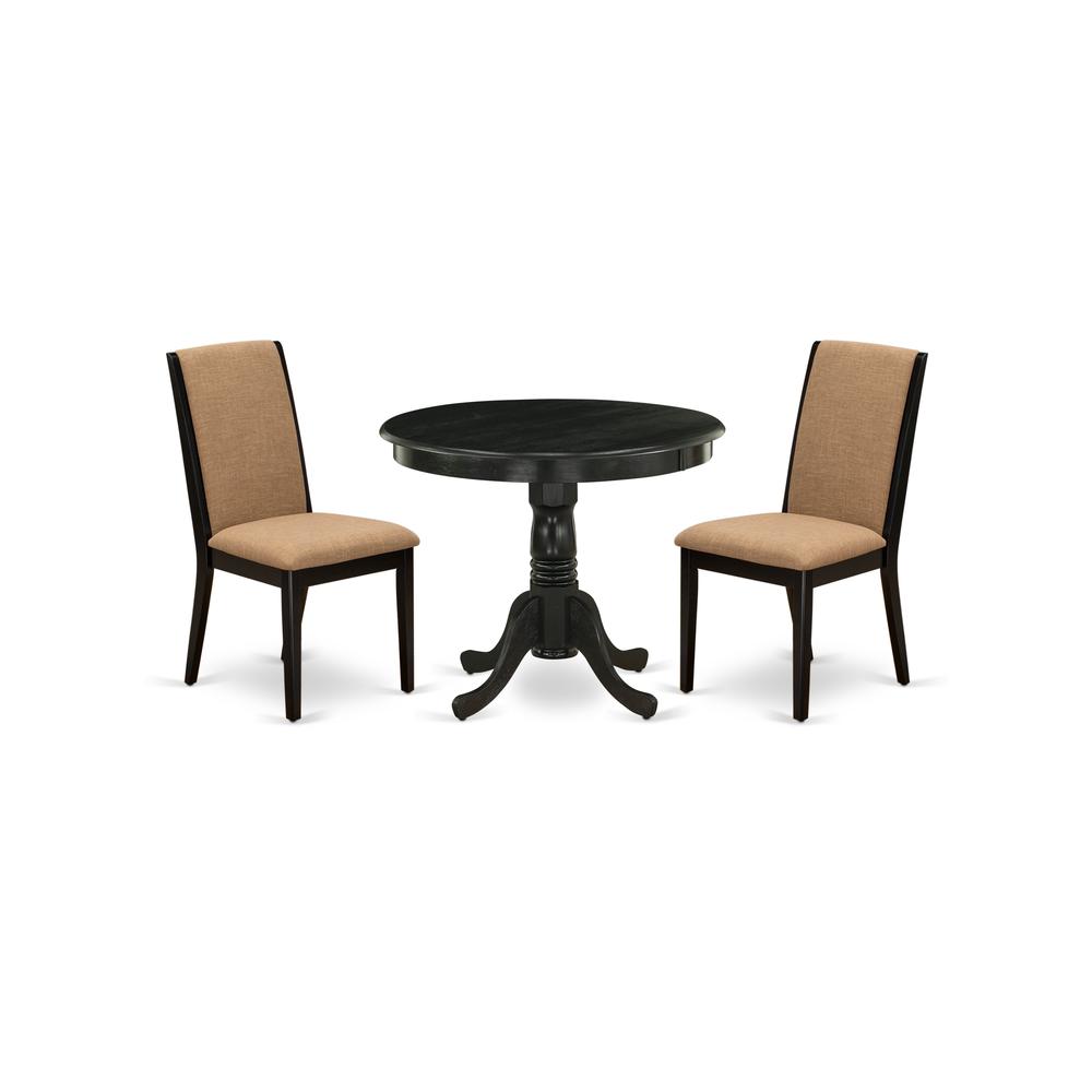 Dining Room Set Wirebrushed Black, ANLA3-ABK-47