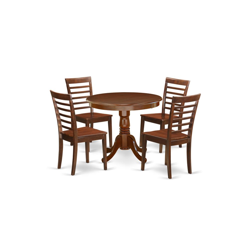 Dining Room Set Mahogany, ANML5-MAH-W