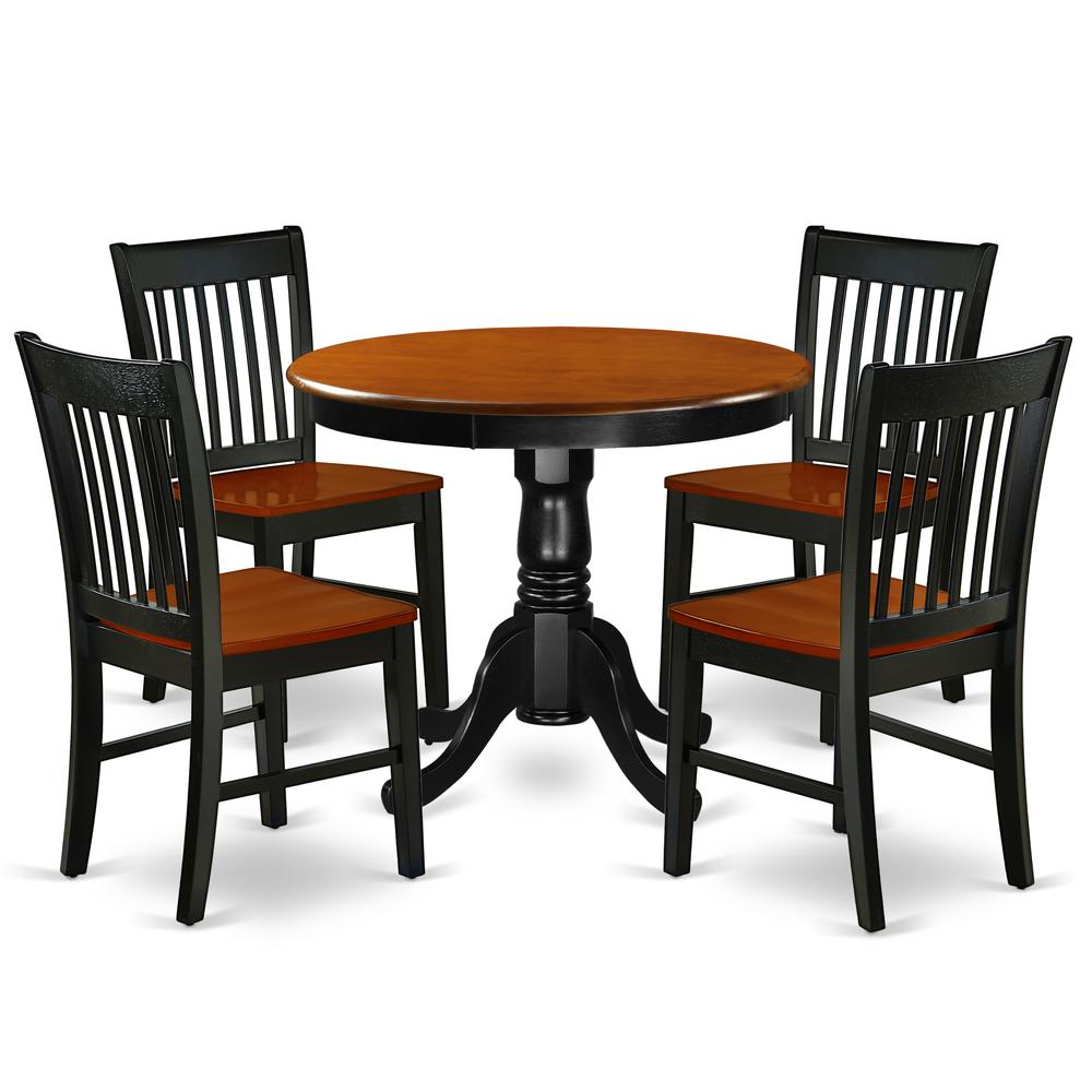 Dining Room Set Black & Cherry, ANNO5-BCH-W