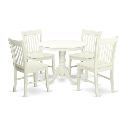 Dining Room Set Linen White, ANNO5-LWH-W