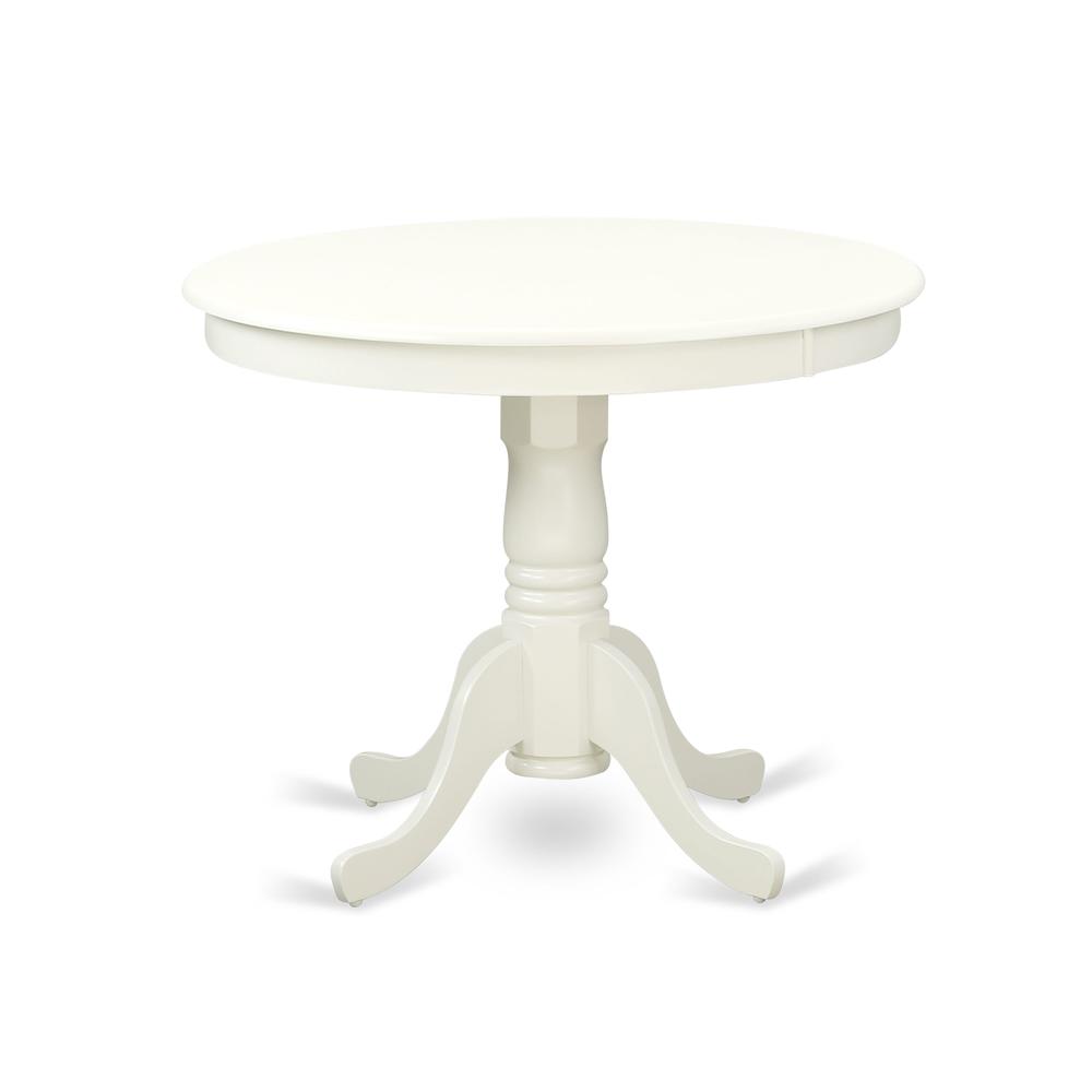 Antique  Table  36"  Round  with  Linen  White  Finish