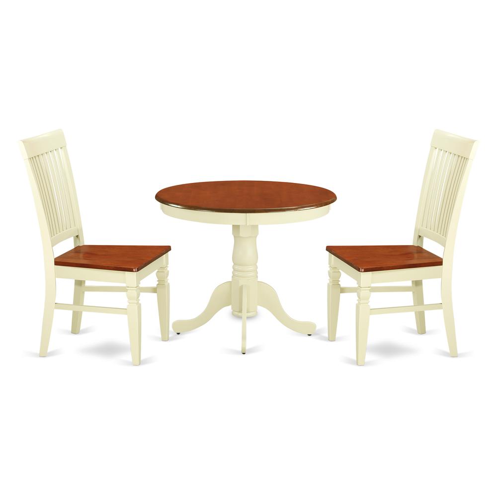 Dining Room Set Buttermilk & Cherry, ANWE3-BMK-W