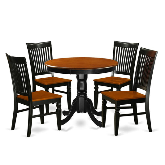 Dining Room Set Black & Cherry, ANWE5-BCH-W