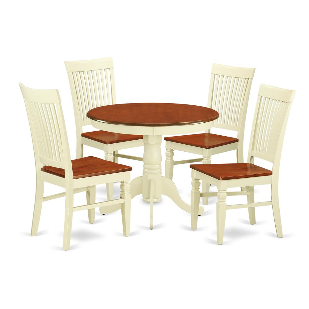 Dining Room Set Buttermilk & Cherry, ANWE5-BMK-W