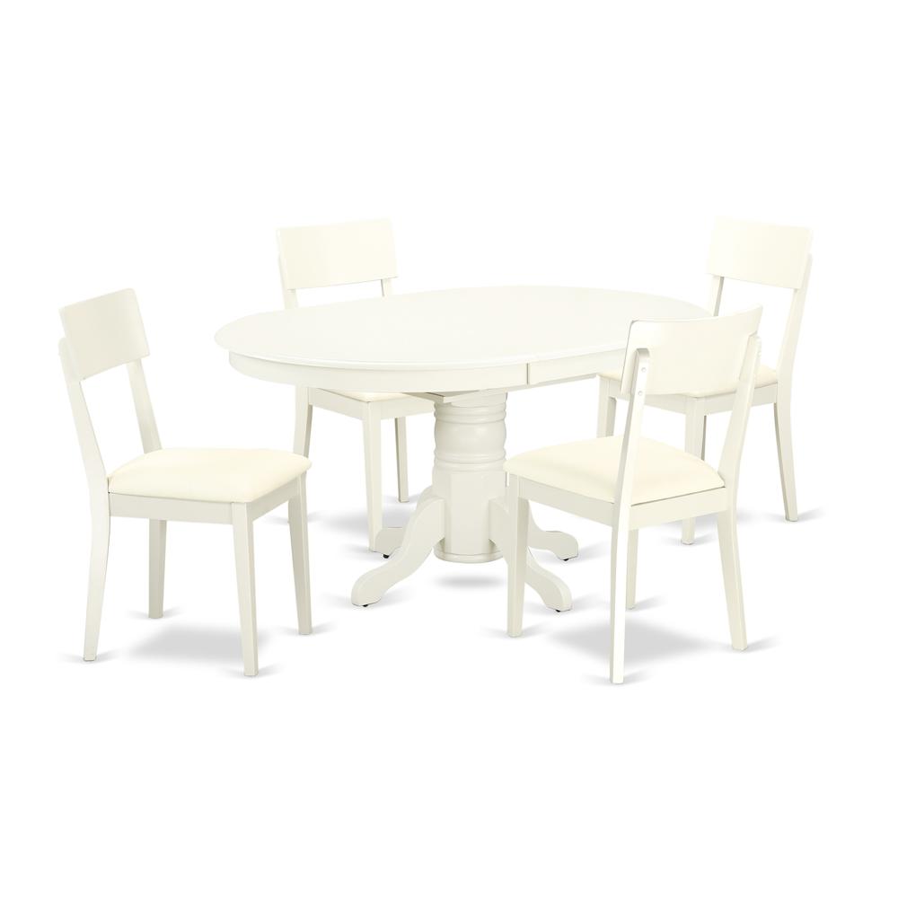 Dining Room Set Linen White, AVAD5-LWH-LC