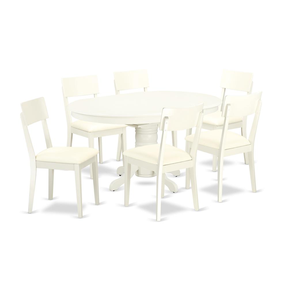 Dining Room Set Linen White, AVAD7-LWH-LC