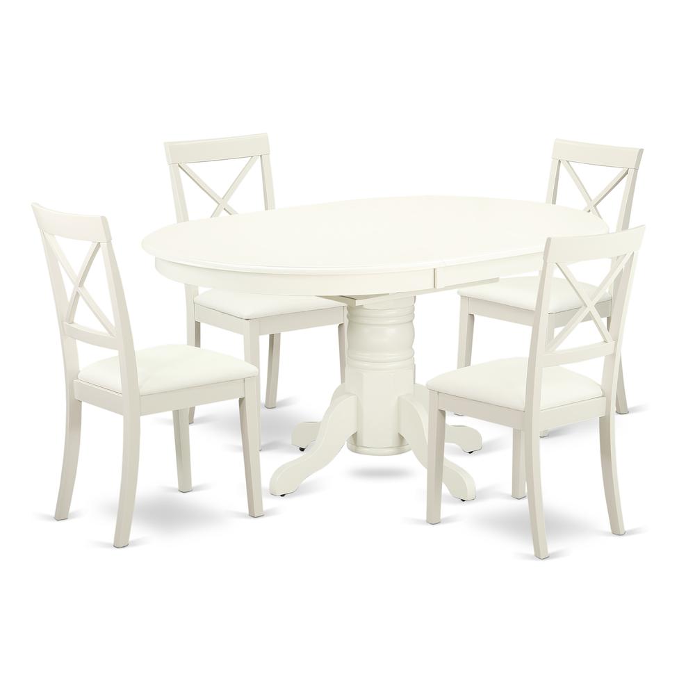 Dining Room Set Linen White, AVBO5-LWH-LC