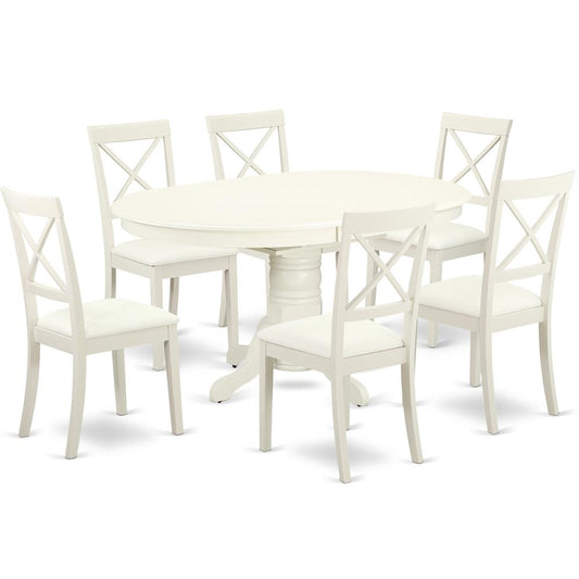 Dining Room Set Linen White, AVBO7-LWH-LC